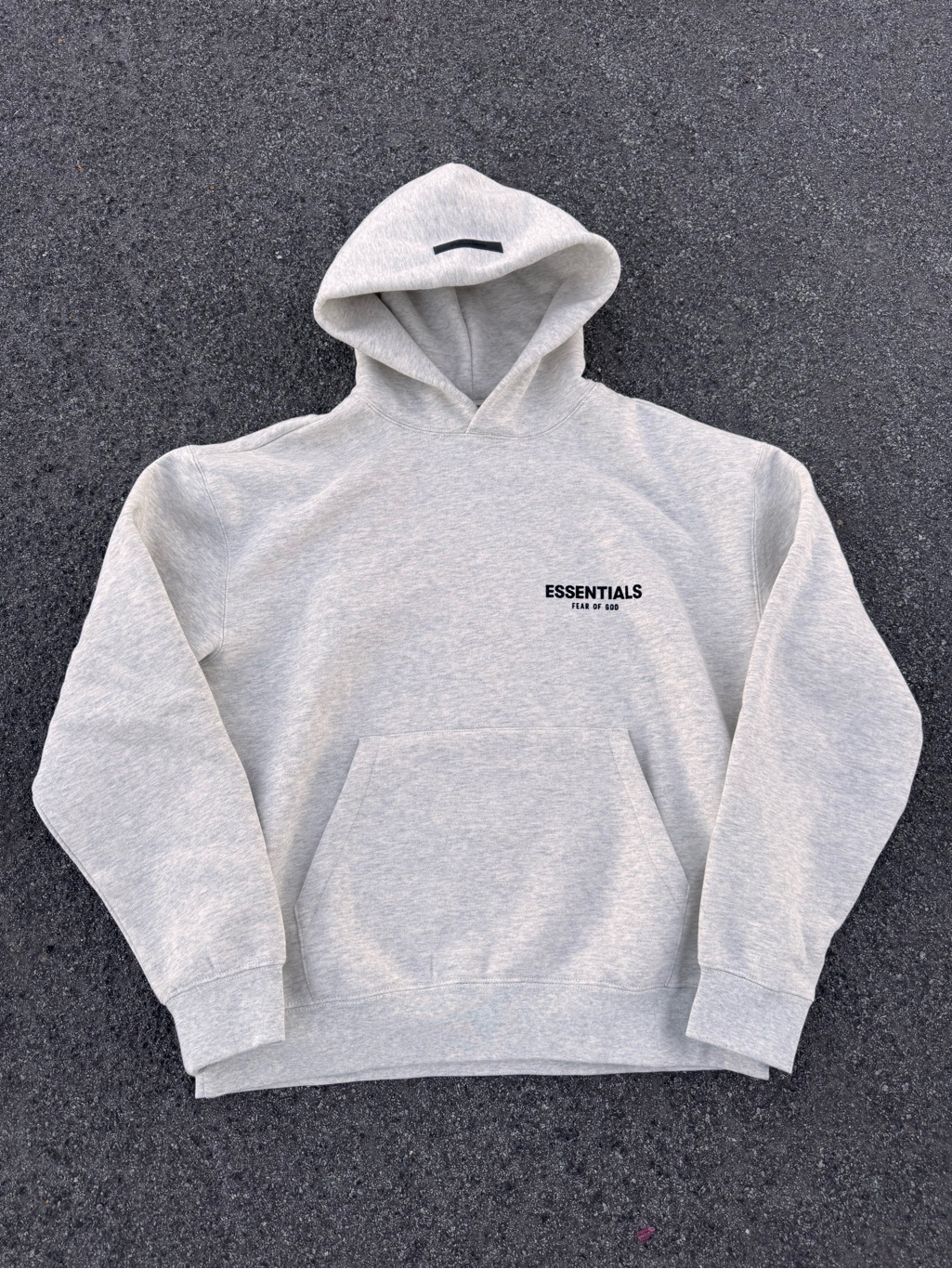 Essentials Light Gray Pullover Hoodie With Small Logo